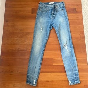 Madewell ripped skinny high rise jeans